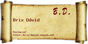 Brix Dávid névjegykártya